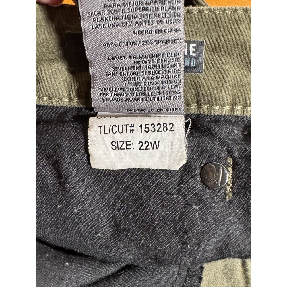 Kut From The Kloth Catherine Boyfriend Corduroy Pants Olive Green Plus 22W Core - Picture 5 of 11